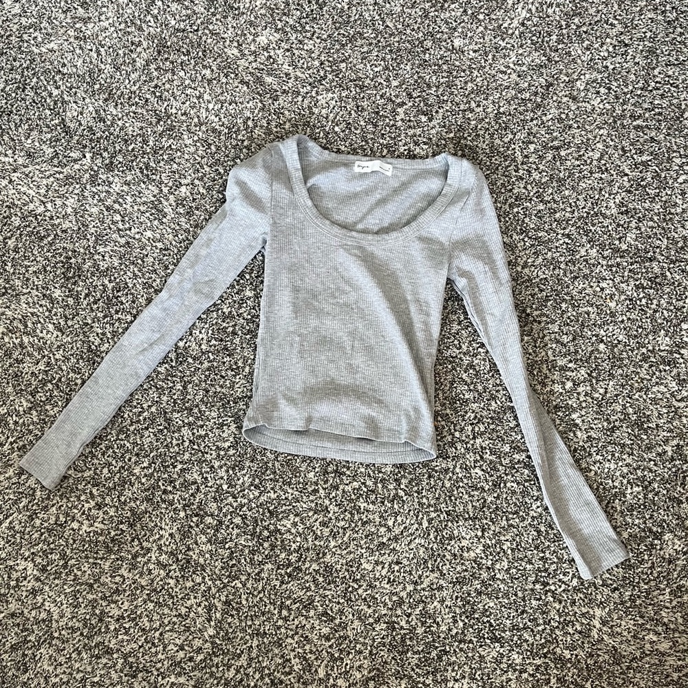 Gray Long Sleeve Women's Top